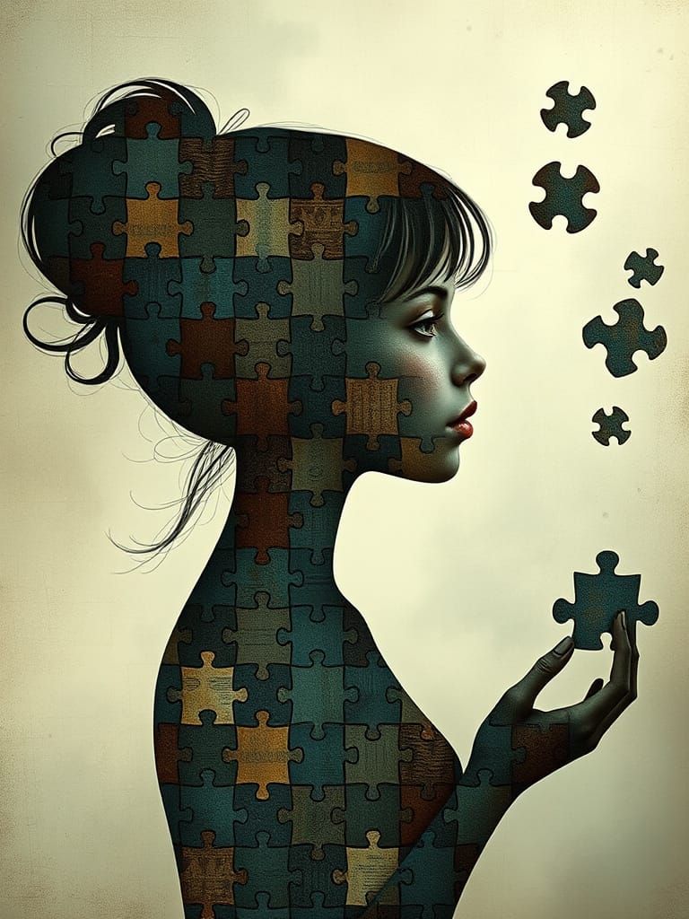 Surreal Puzzle Woman Digital Art