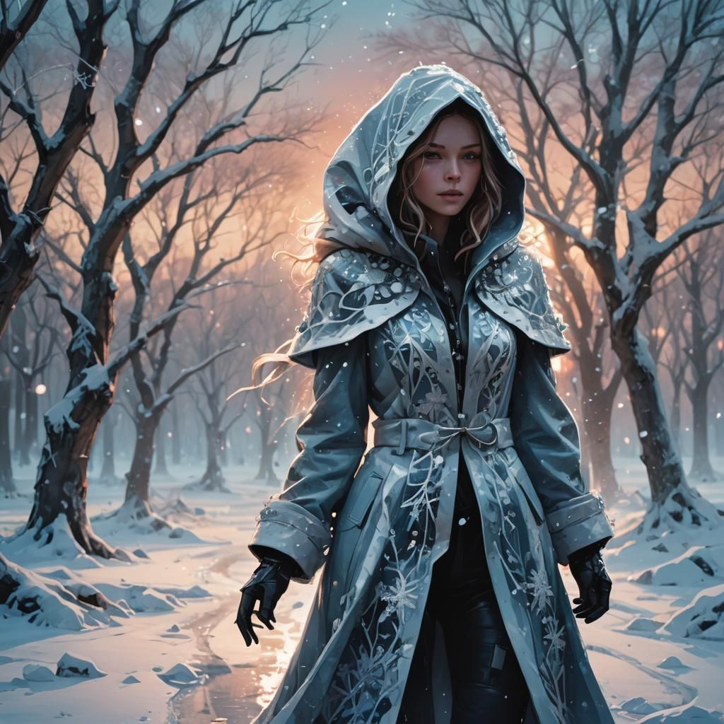 Winter Fantasy Goddess in Icy Splendor
