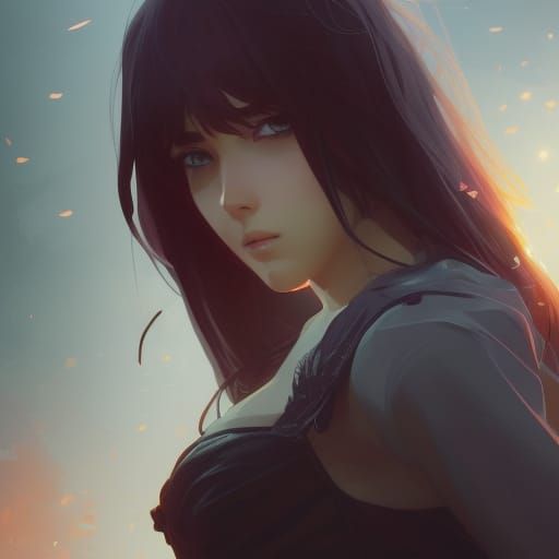 Anime Girl Portrait in Hyperdetailed Style