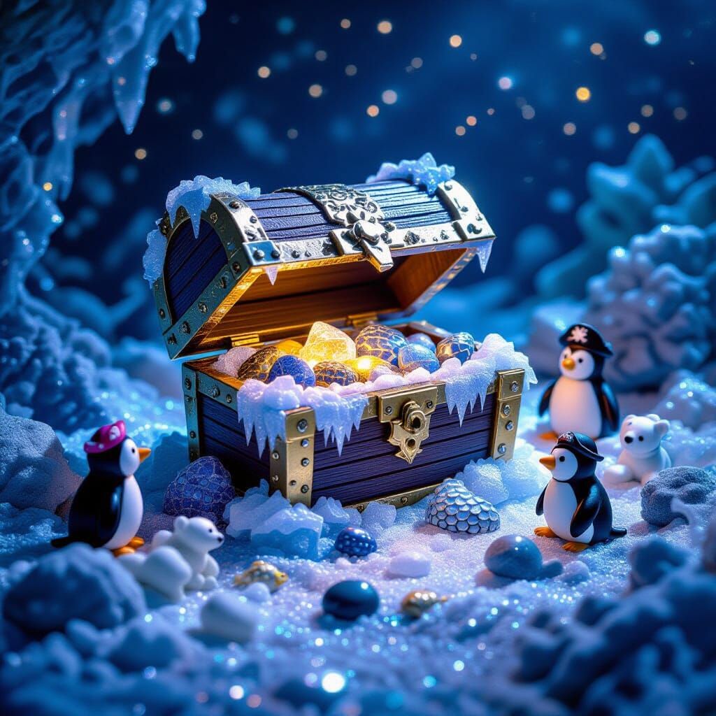 Icy Pirate Aquarium Scene in Dark Fantasy Style