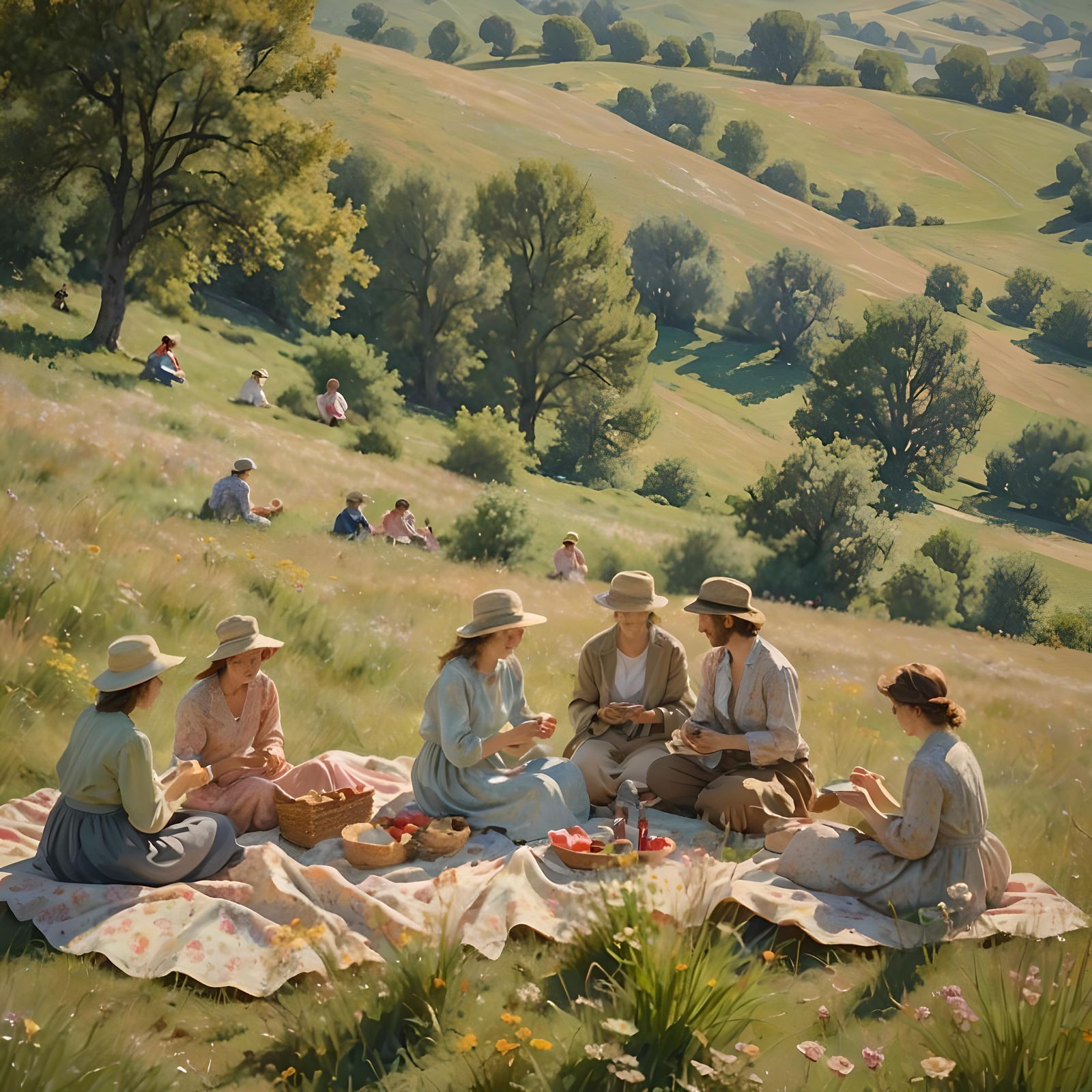 Digital Rendering of Picnic Scene