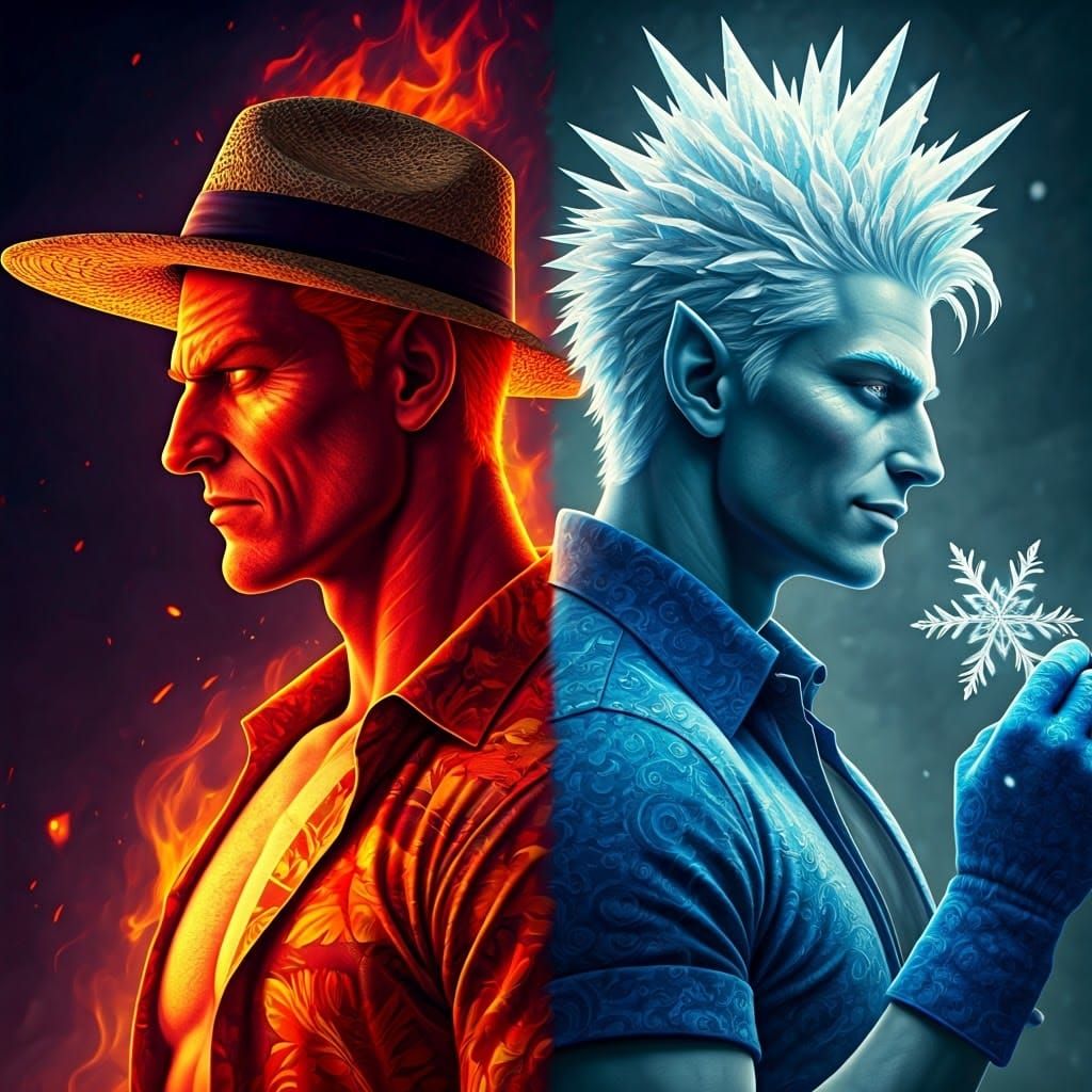 Cinematic Contrasts: Jubilant vs Fiery Male Profiles in Dram...