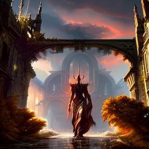 Gate Guardian in Dark Fantasy Style