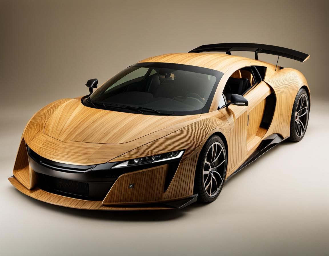 Sports car made of bamboo