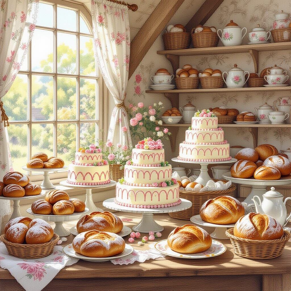 Charming Bakery Scene in Brambley Hedge Style