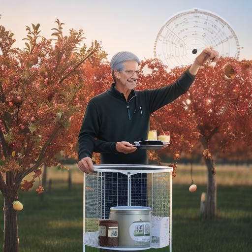 Autumnal Equinox Apple Tree Cider Time, Wireframe Style