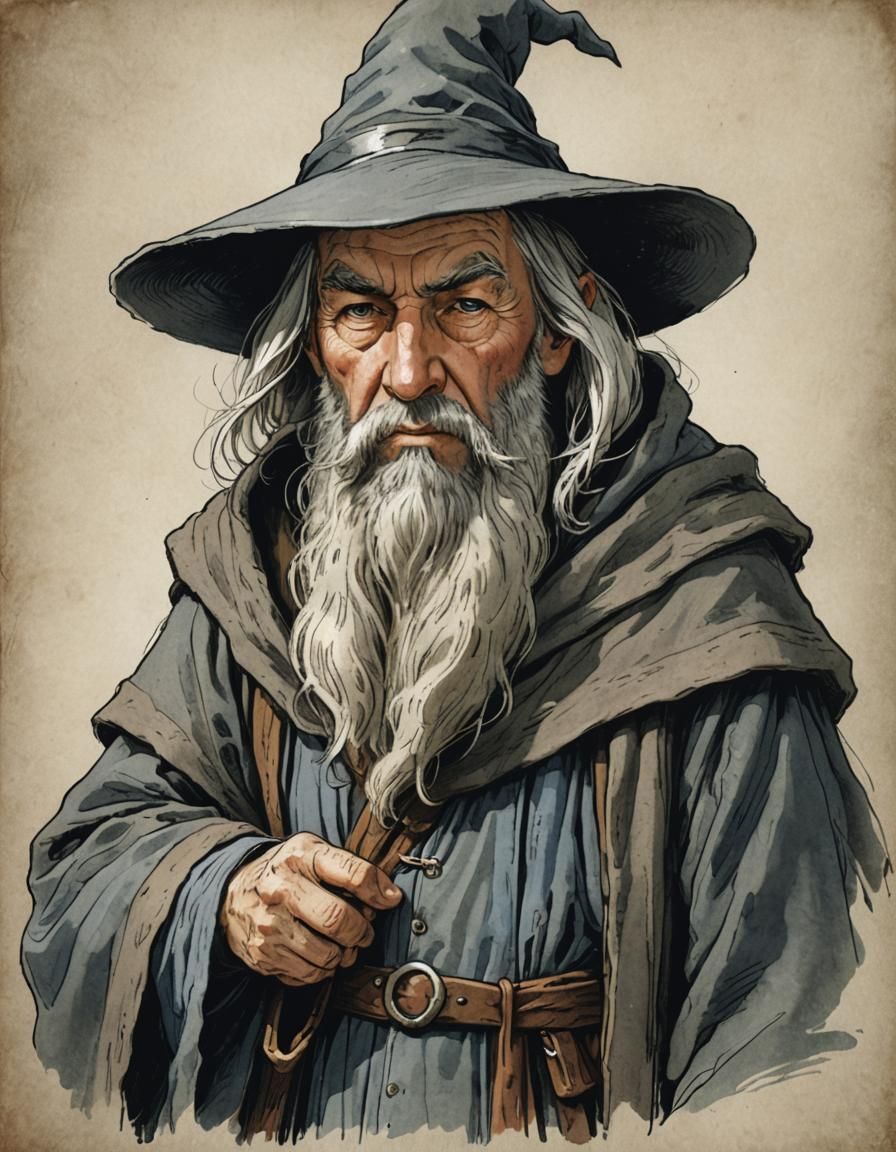 Commanding Wizard in Traditional Robes
