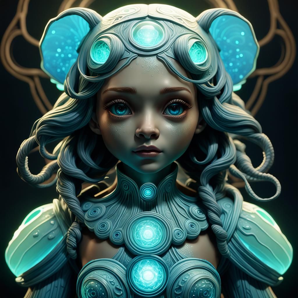 Lovecraftian Bioluminescent Doll Portrait