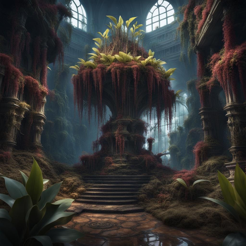 Mystical Plant in Detailed Matte Painting Style