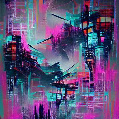 Vibrant Cyberpunk Cityscape at Night