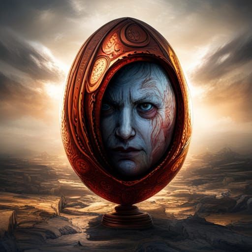 Pandora's Matrix Egg: Dark Academia Concept Art