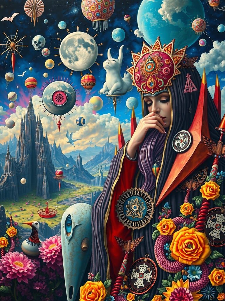 Surreal Dreamscape in Vibrant, Pop Art Style