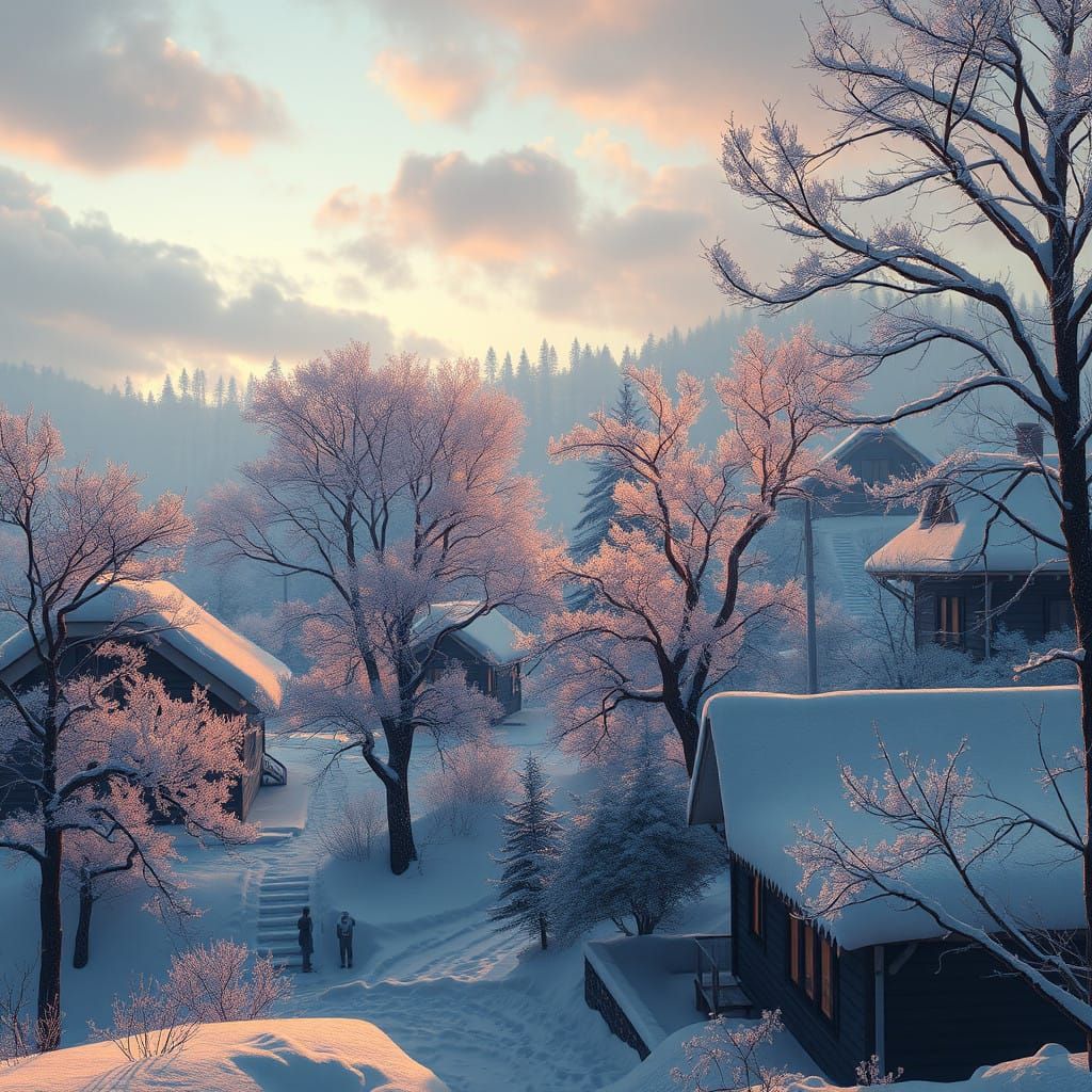 Winter Wonderland in Muted Hues and Golden Light