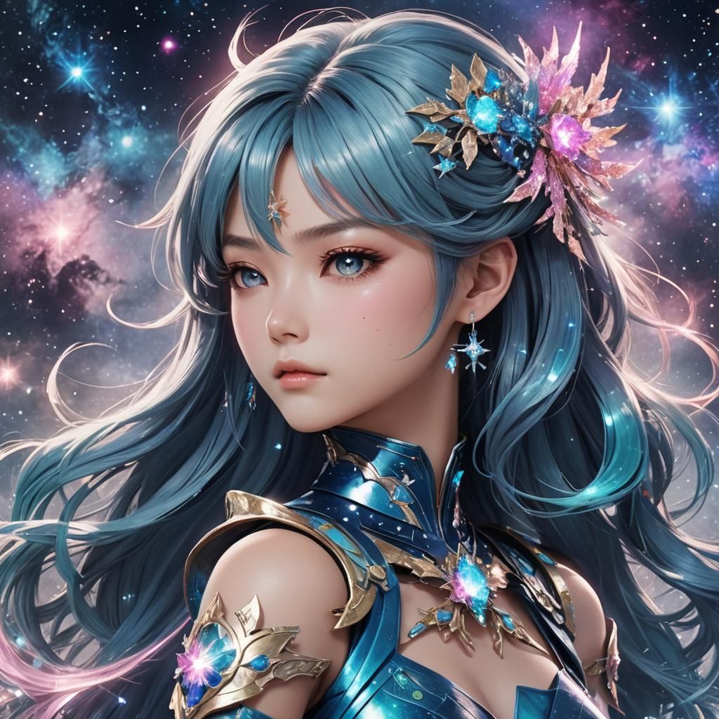 Celestial Warrior Nova Kiryu in Anime Style