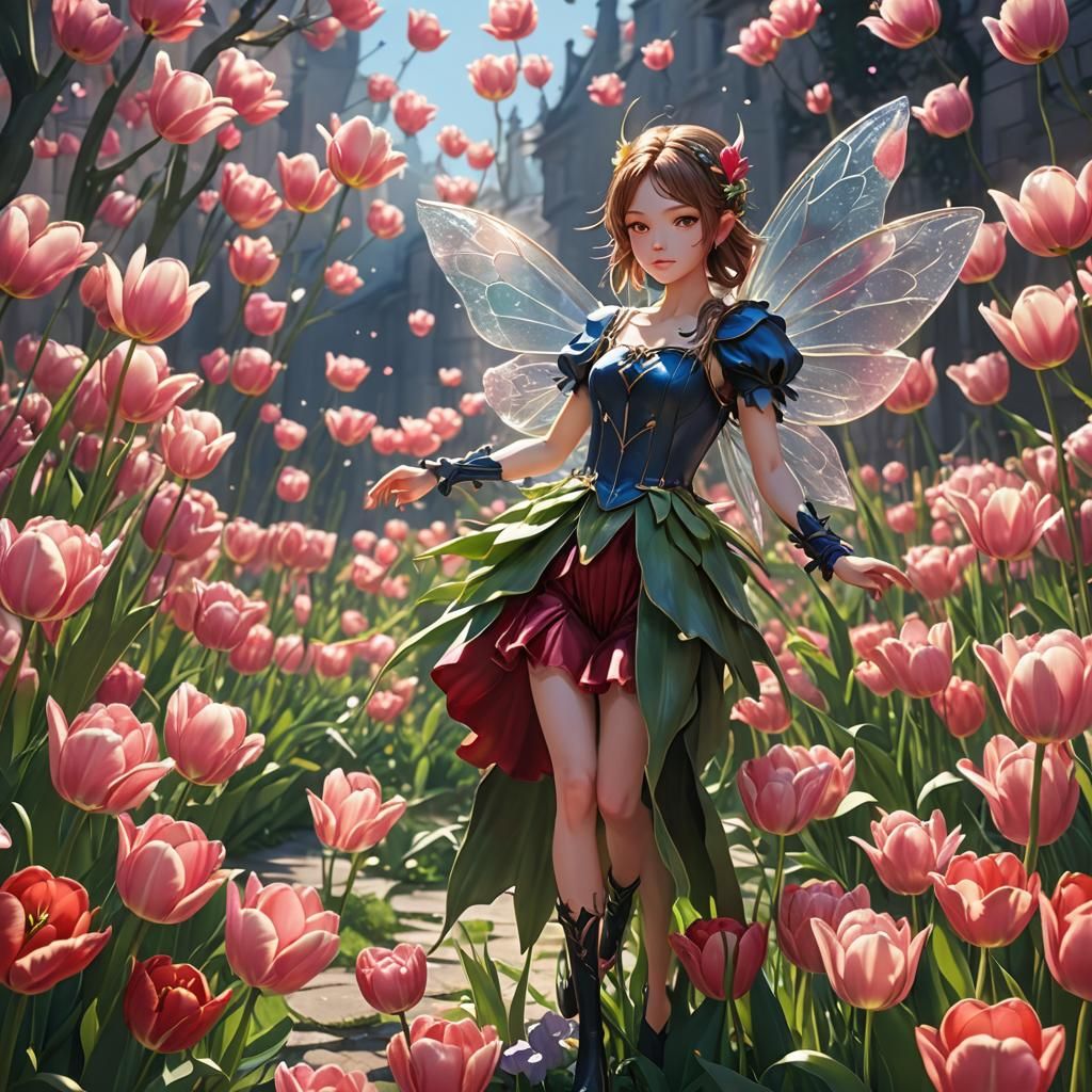 Anime Tulip Fairy in 3D Art Style