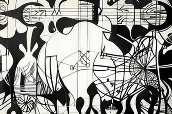 Graphic Music Notation Inspired by Kandinsky in Black and Wh...