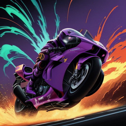 Purple futuristic motorcycle