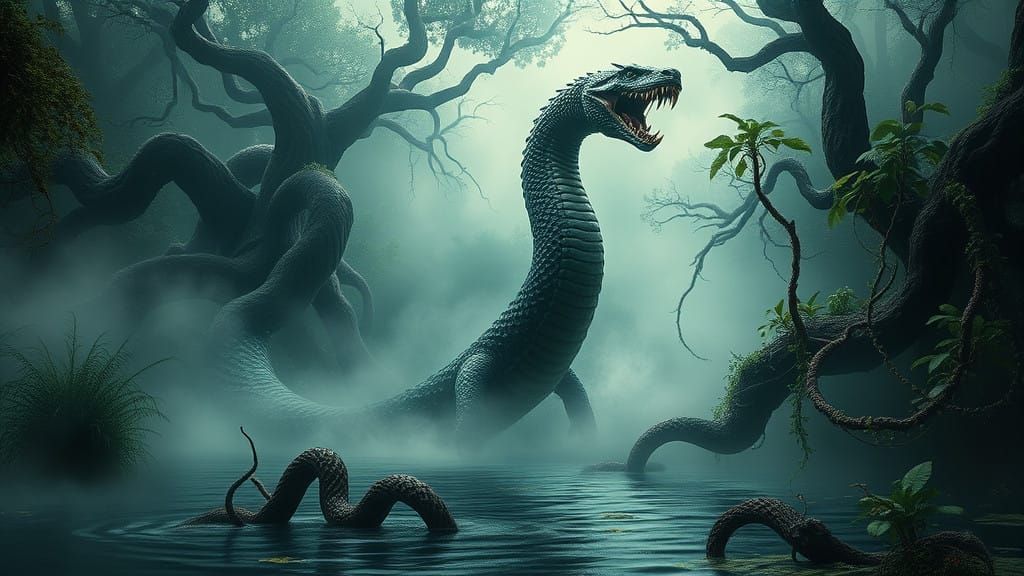 Mystical Congo Water Serpent Emerges from the Mist
