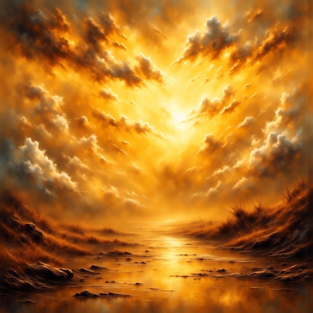 Surrealistic Oil Painting with Smokey Grunge Effect: Divine ...