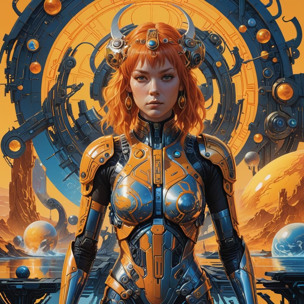 Leeloo Concept Art with Elemental Symbols