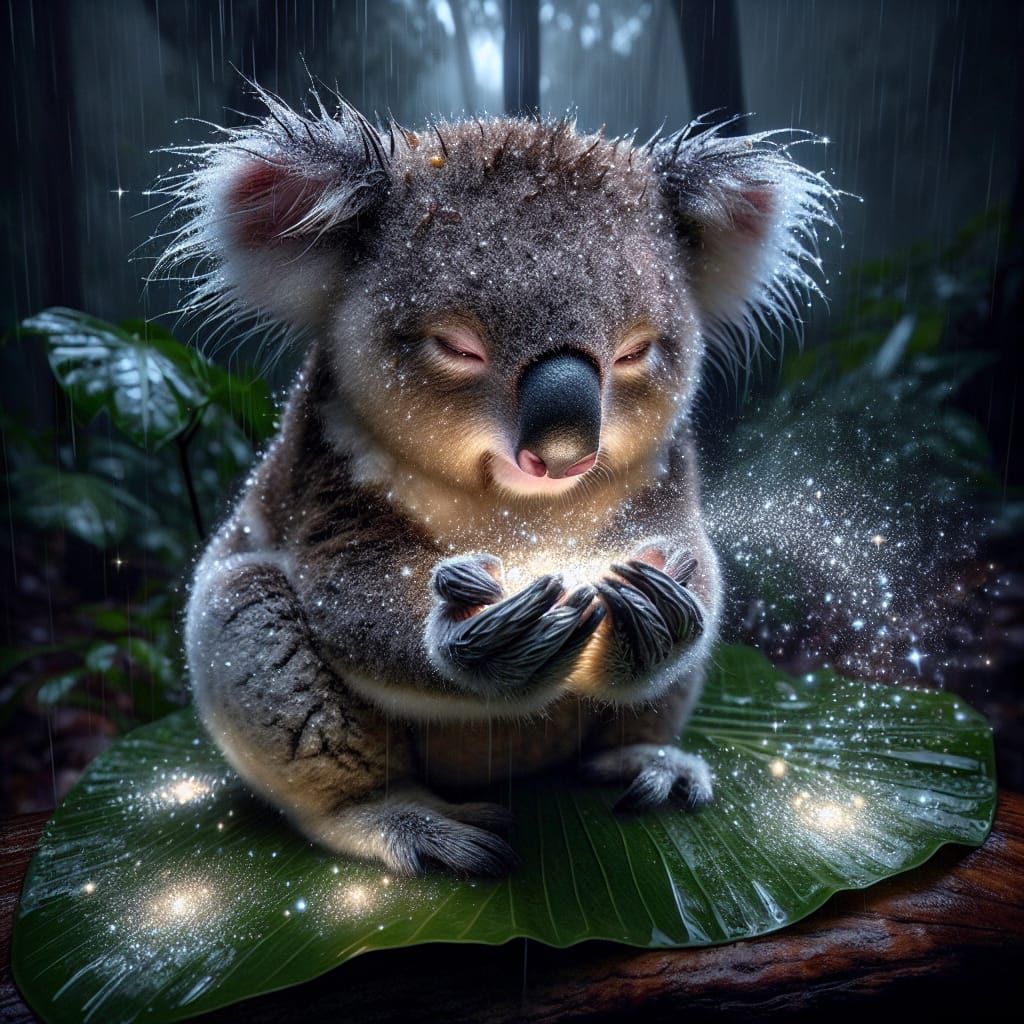 Mystical Koala in Enchanted Forest
