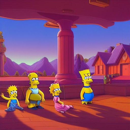 The Simpsons: Detailed Matte Painting in Deep Color