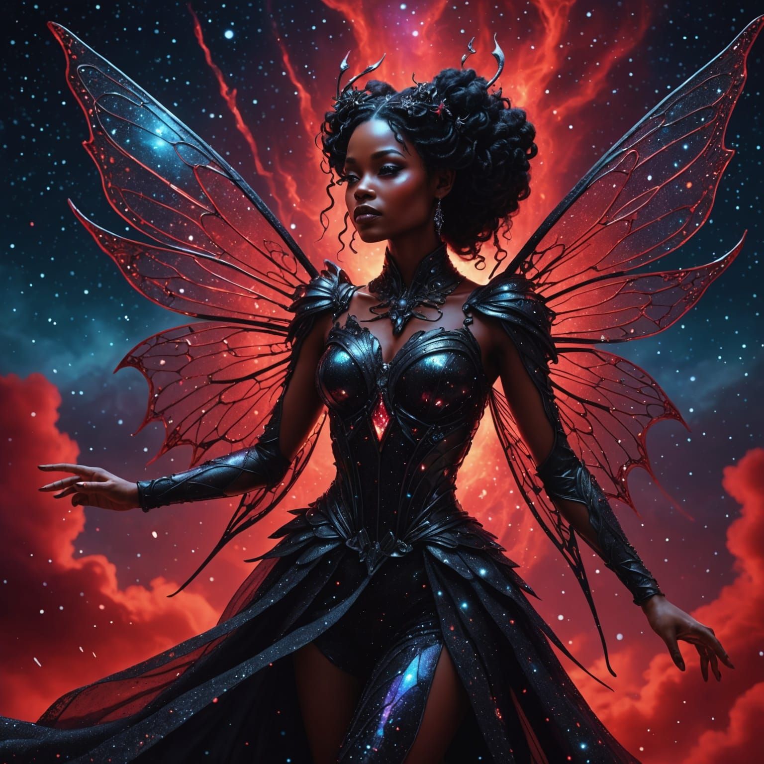 Celestial Fairy in Cosmic Dance