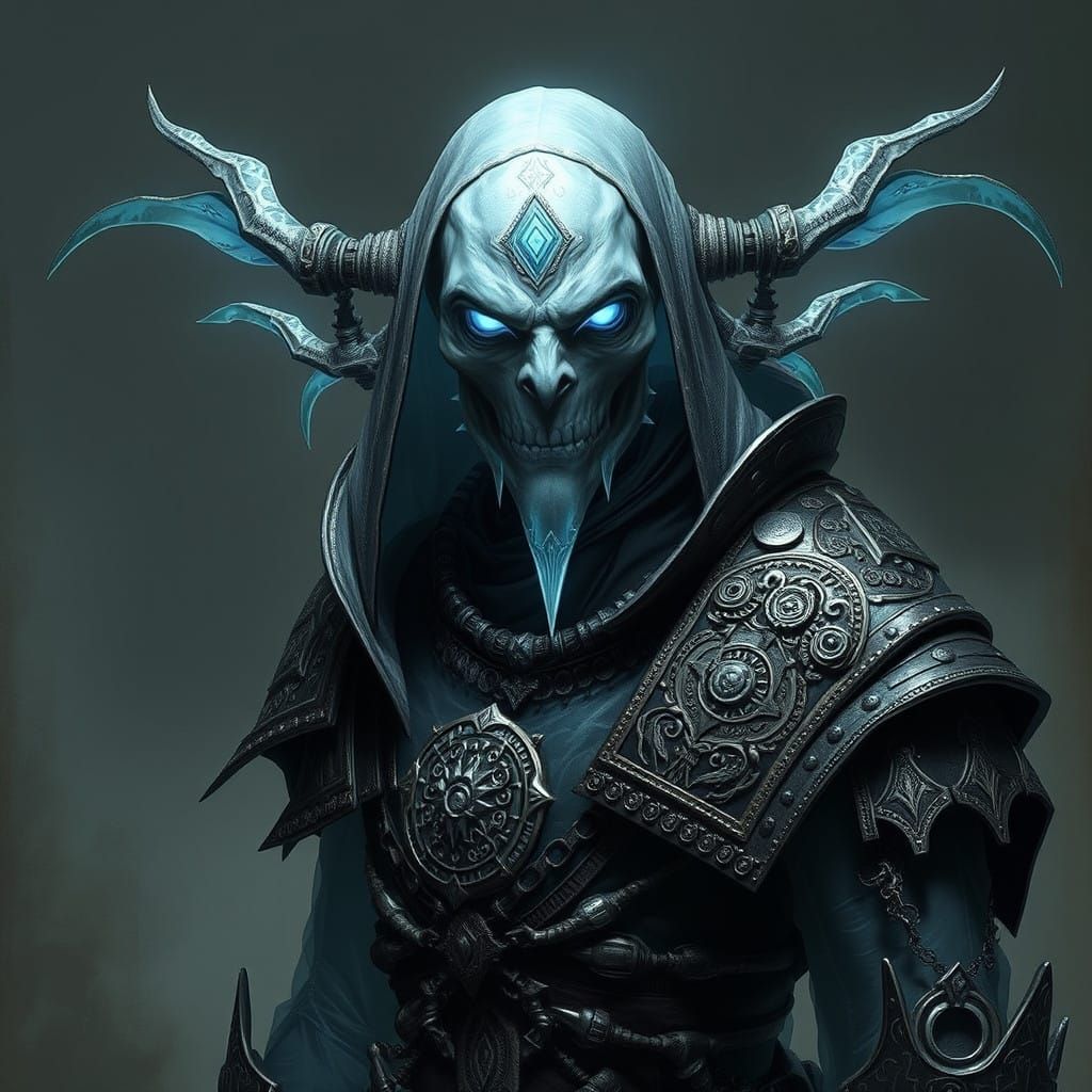 Ghostly Dwemeri Specter in Ancient Robes Radiates Blue Light