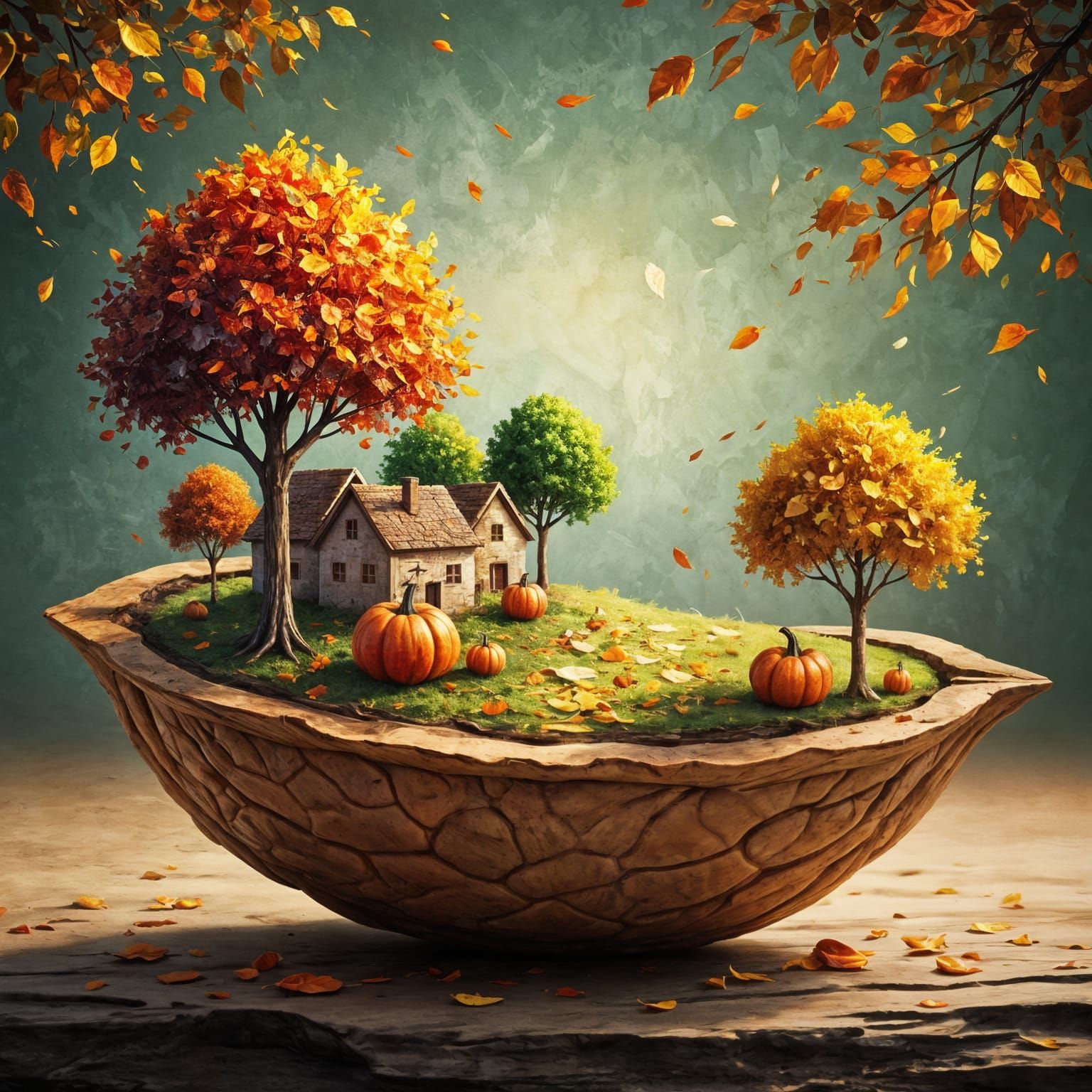 Miniature Autumnal Scene