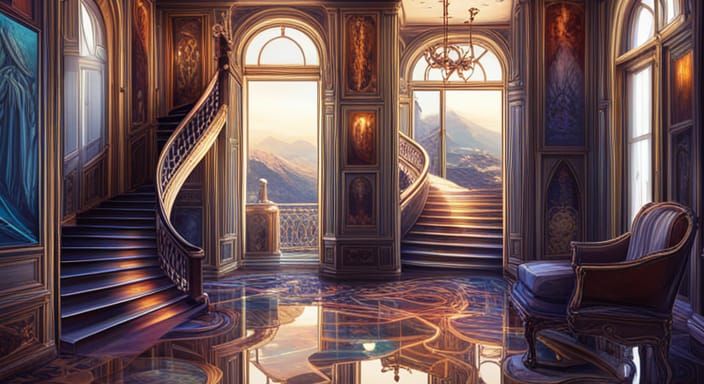 Surreal Mirror House Illusion in 8K Resolution