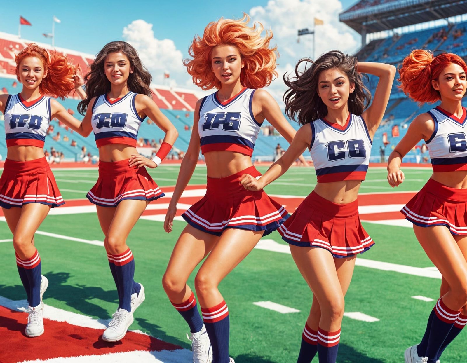 Cheerleaders in Action