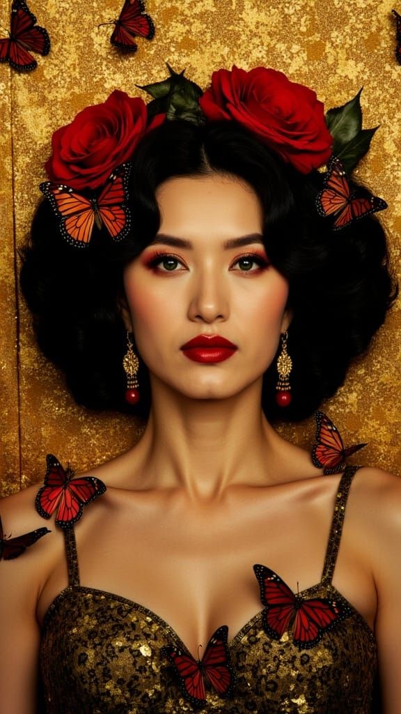 Golden Goddess Adorned in Opulent Splendor