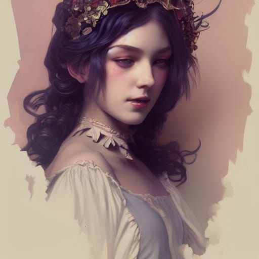 Gothic Princess Portrait in Hyperdetailed Style