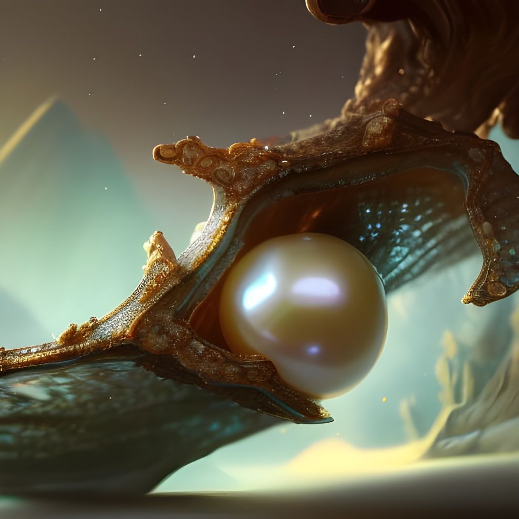 Lustrous Pearl Inside Oyster Clam
