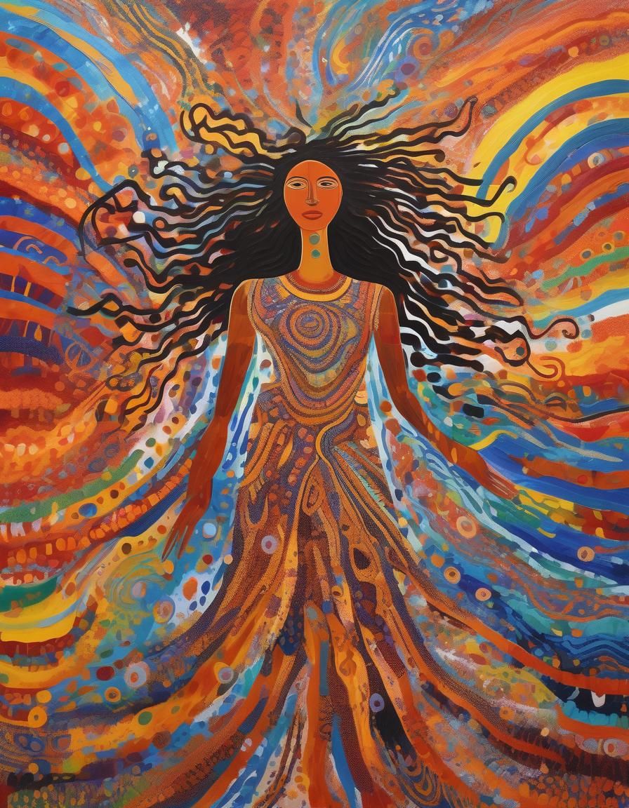 Dreamtime Goddess in Indigenous Australian Art Style