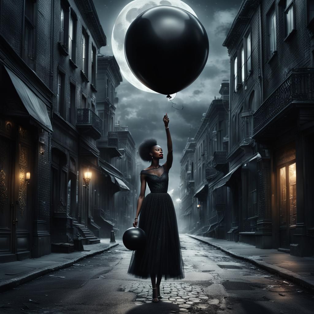 Black Woman in Couture Dress Digital Painting