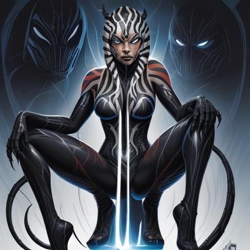 Ahsoka and Venom Symbiote Comic Art