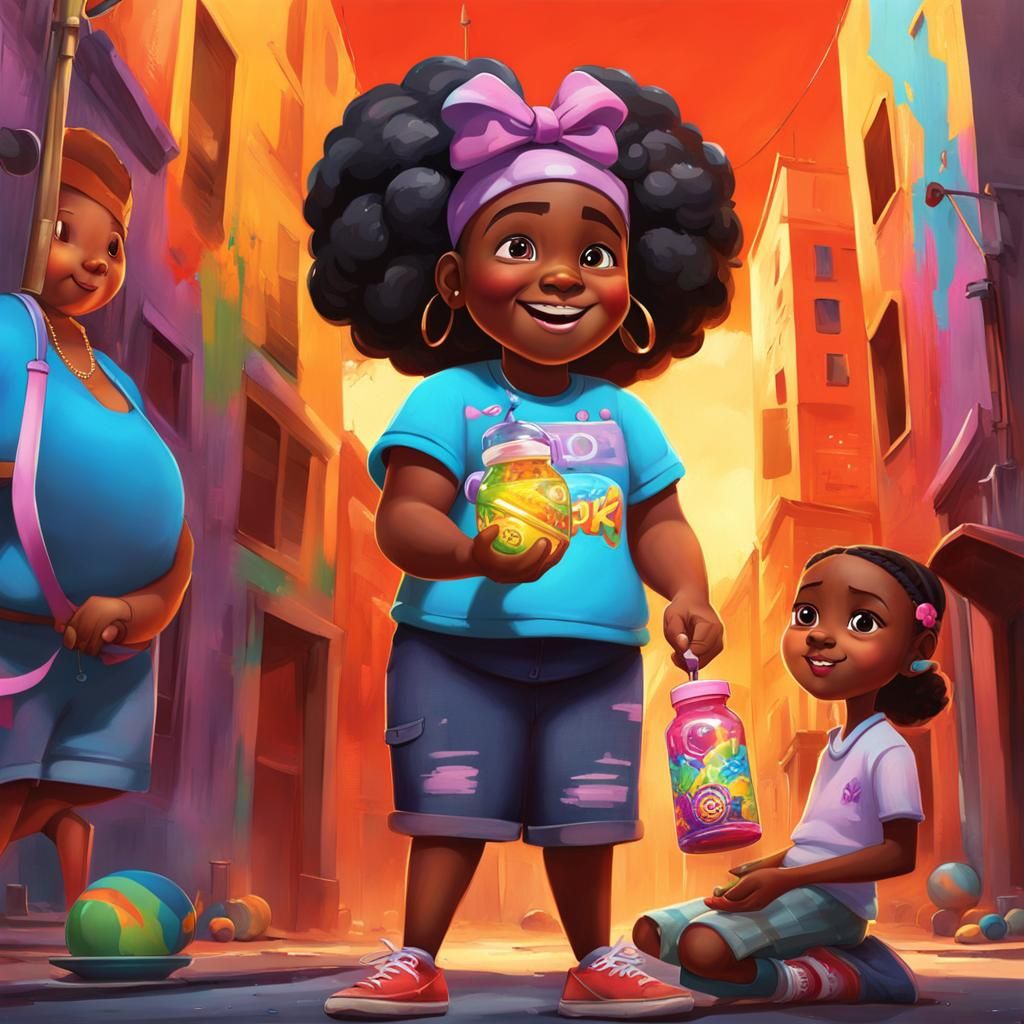 Girl Learns Jacks: Graffiti Art in Polychromatic Style