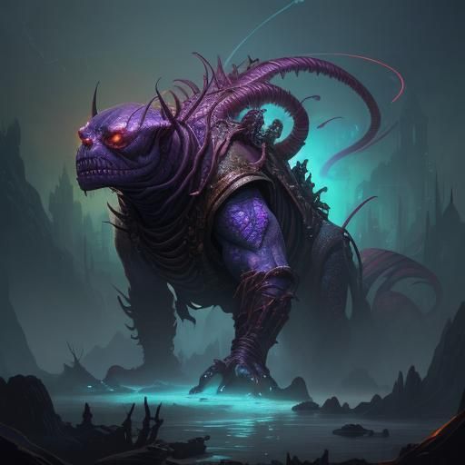 Mystic Genie on Bone Pike: Dark Fantasy Concept Art