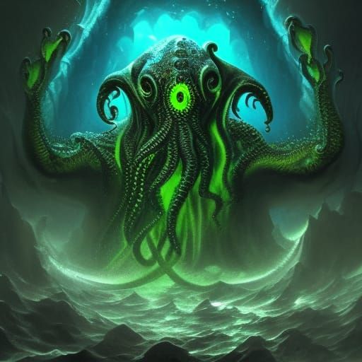 Cthulhu Emerges: Detailed Fantasy Concept Art