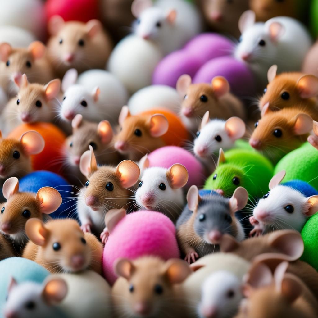 Colorful Mice in Professional Photography Style