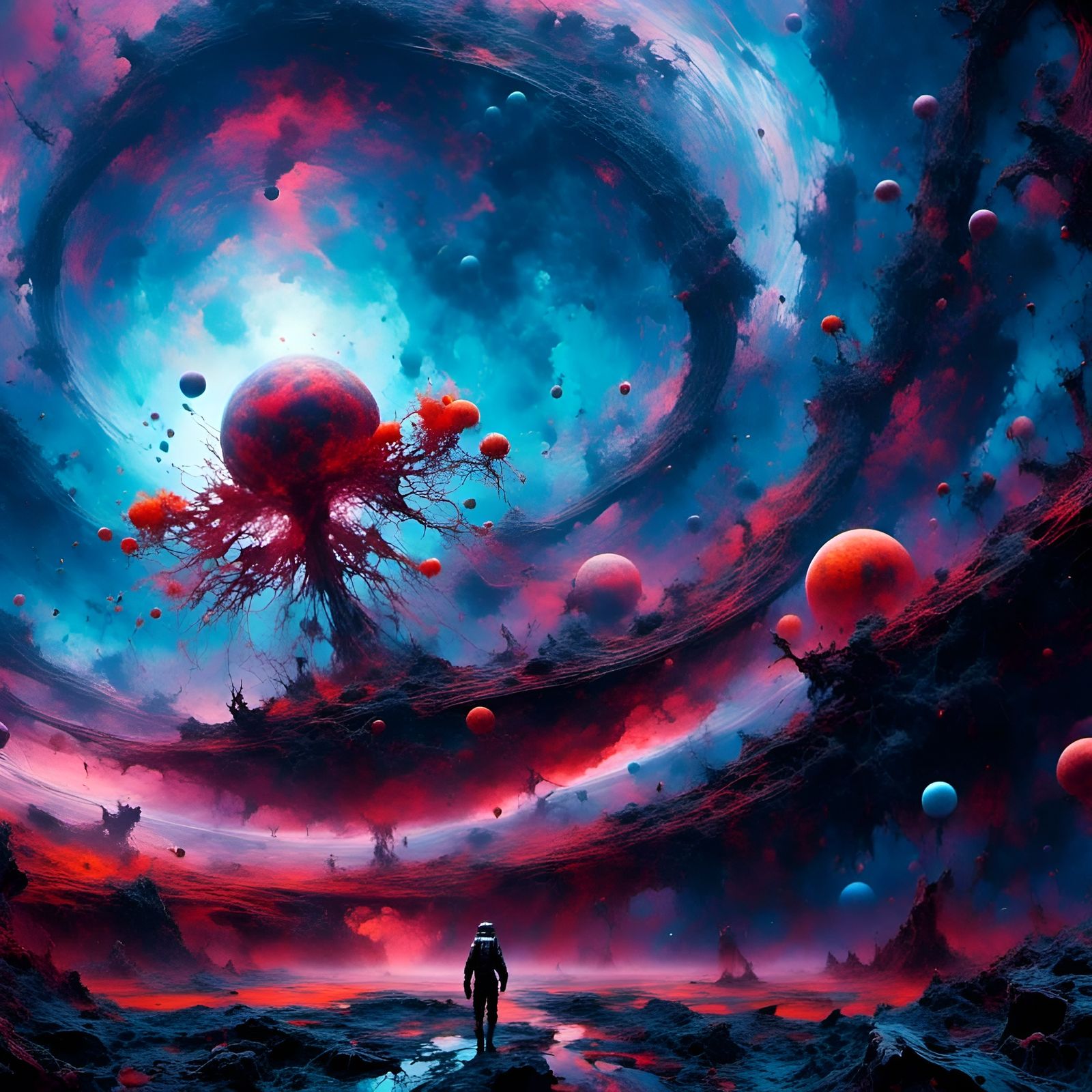 Explorer in Multiverse Scenery: Digital Art in 8K