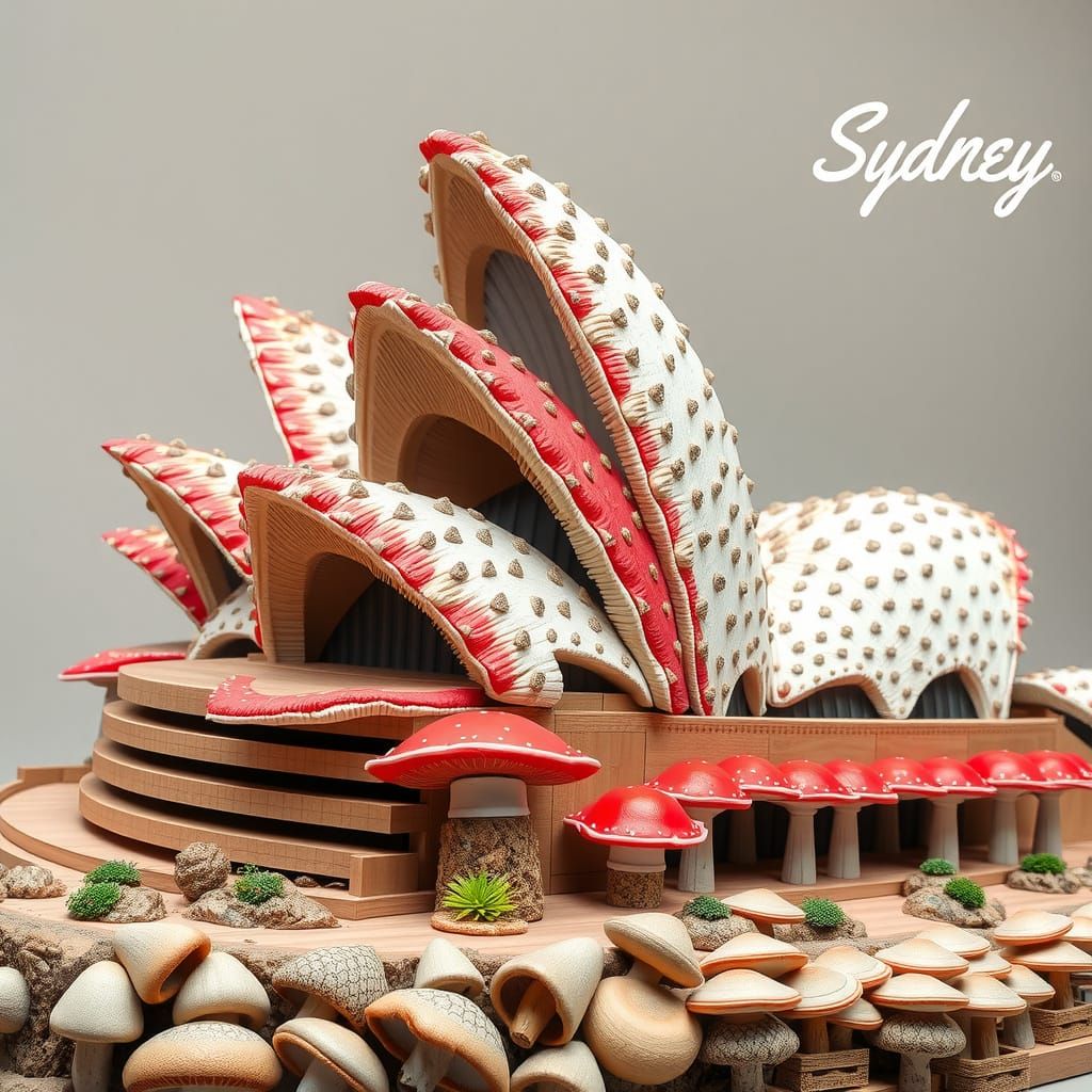Mushroom Opera House in Vibrant Earthy Tones