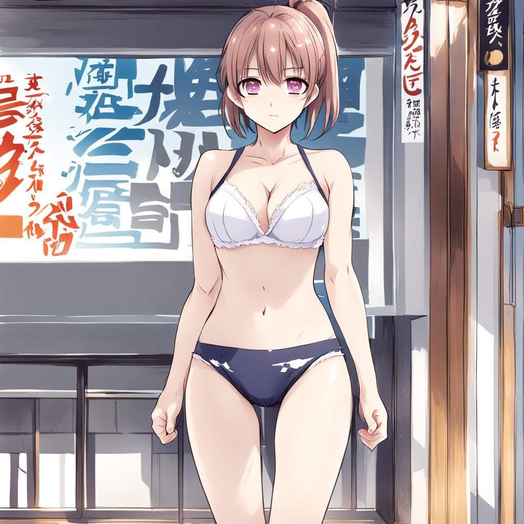 Anime Style Girl, No Underwear, Manga Art