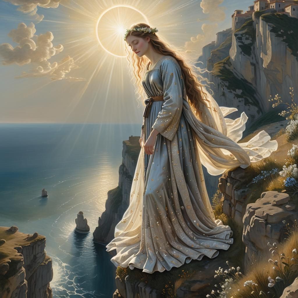 Ethereal Lady at Dawn: A Hyper-Realistic Portrait