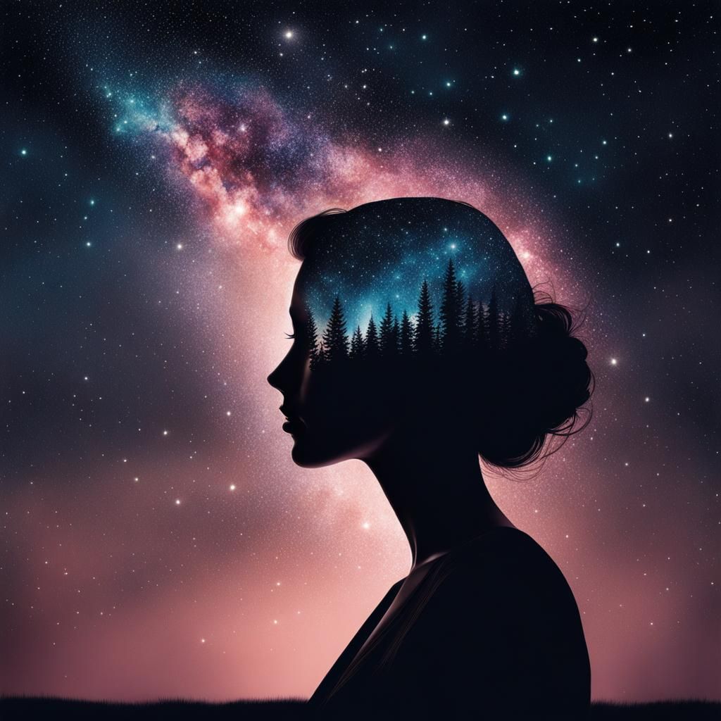 Dreamy Double Exposure Portrait in Soft Colors