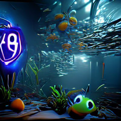 Finding Nemo in Neon 3D Render