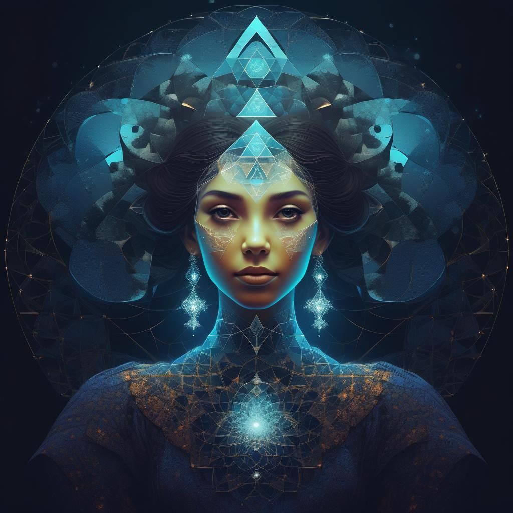Elegant Fairy Woman with Sacred Geometry