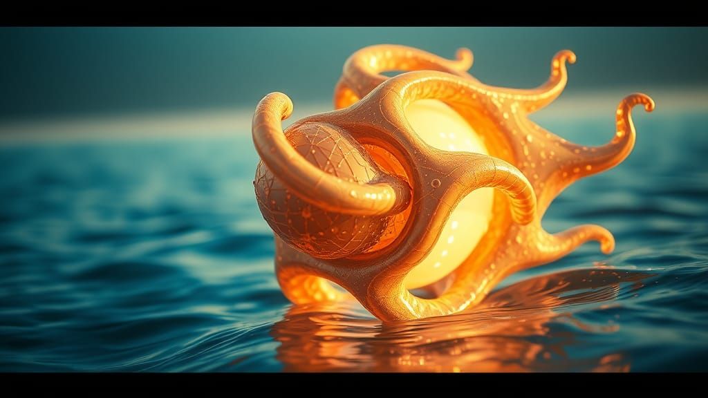 Hyperrealistic Macro Sea Scene in Sci-Fi Style