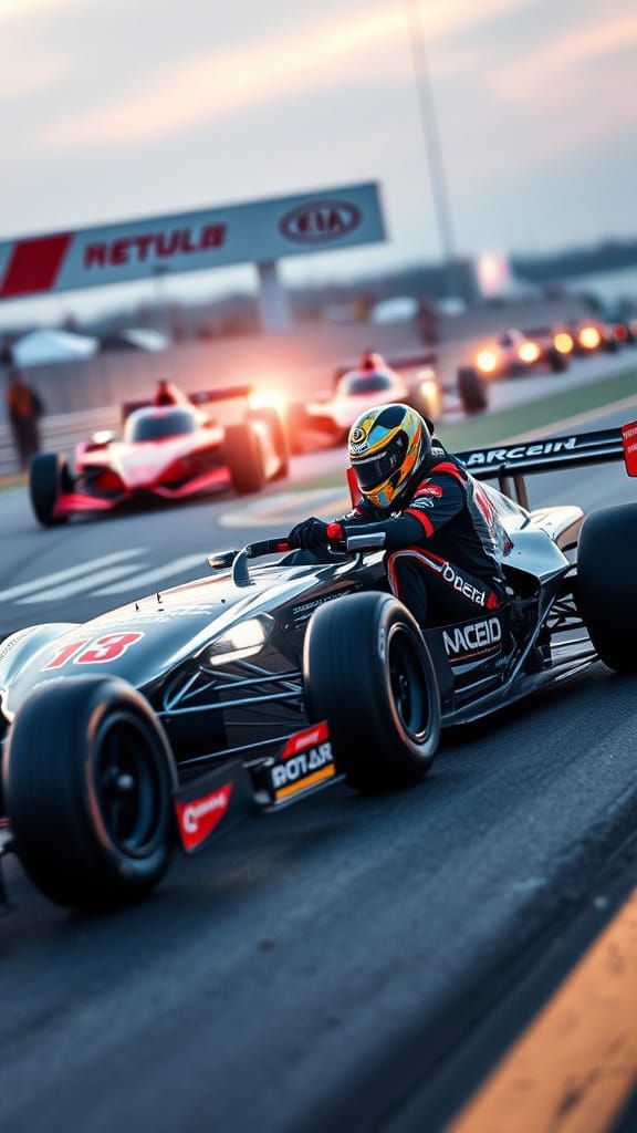 Thrilling Car Racing Scene